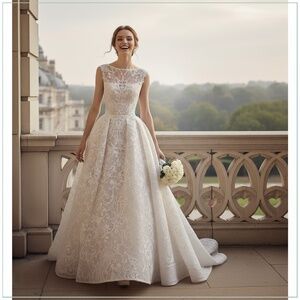 $15,700 Saiid Kobeisy Lace Illusion Runway Bridal Gown